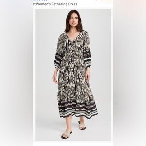 Velvet by Graham & Spencer Katherine Black and Cream Patterned Maxi Dress M